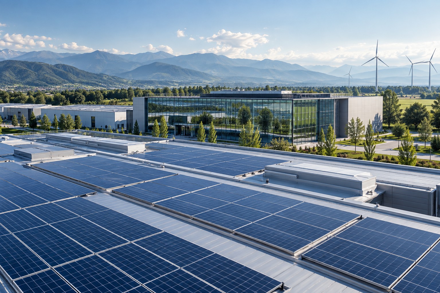 An industrial site with energy production plants